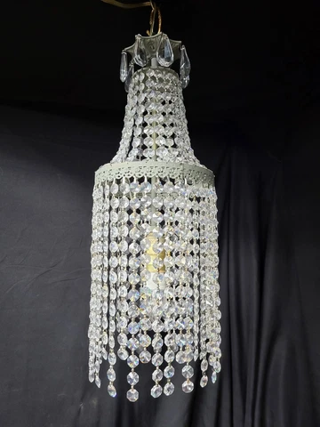 Vintage  gray color brass 1 Light pendant Chandelier with crystals Cover
