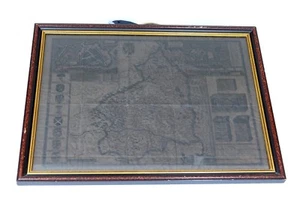 Antique Repro of John Speed 17th Century Map of Pembrokeshire Framed Darkened - Picture 1 of 10
