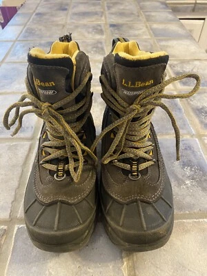 LL BEAN JÓVENES INVIERNO BOTAS DE NIEVE PESADAS CÁLIDAS FORRADAS BOTAS CON CORDONES TALLA 2Y GRIS Foto 1 de 4