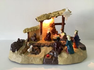 Vintage Gemmy Narrated Nativity Set Christmas Story Lights Sounds Tested/Working - Picture 1 of 11