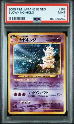 PSA 9 Slowking No. 199 Holo Rare Neo Genesis Japanese Pokemon 2000 Swirl - Image 1 of 4