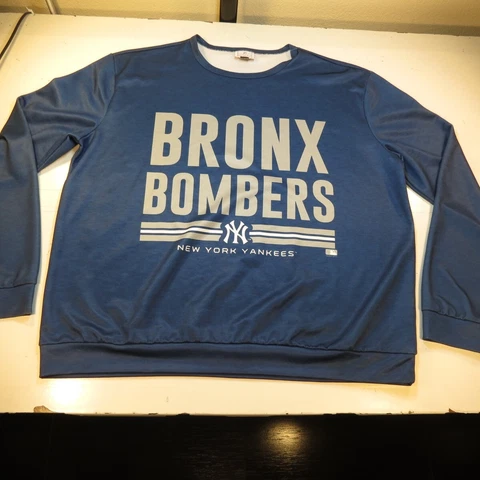 BRONX BOMBERS NEW YORK NY YANKEES MLB BASEBALL SWEATSHIRT Sz Mens 2XL XXL Blue Cover
