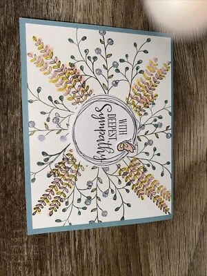 Sympathy Floral Stampin Up Handmade Regular Greeting Card - Image 1 of 3