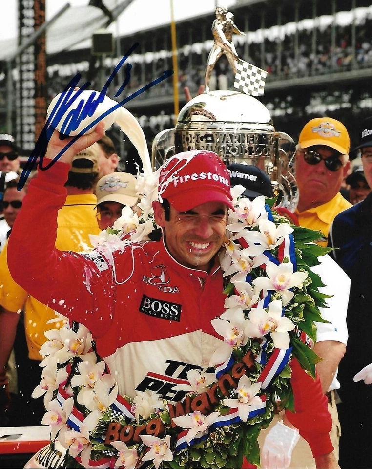 HELIO CASTRONEVES SIGNED 8X10 PHOTO INDY 500 3 TIME WINNER INDIANAPOLIS 2018 D - Image 1 of 1