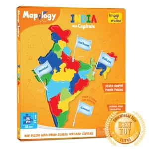 Mapology India Puzzle with State Capitals – 25 Pc Foam Educational Toy Gift - Picture 1 of 9