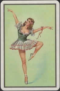 Playing Cards Single Card Old Vintage BALLERINA GIRL Dancer BALLET Dancing Art G - Picture 1 of 3