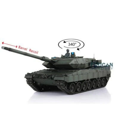 Henglong German Leopard2A6 RC Tank RTR 7.0 1/16 Upgrade 3889 Barrel Recoil Smoke - Image 1 of 2