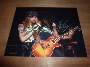 AXL & SLASH signed 14x11 photo GUNS n ROSES GnR + COA - Foto 1 di 4