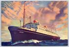 Postcard Ss Ms Batory Steamer Ship Gdynia America Shipping Line V23