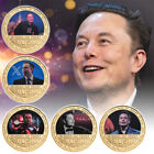 Elon Musk Gold Plated Commemorative Coins In Gift Box Souvenir for Collection