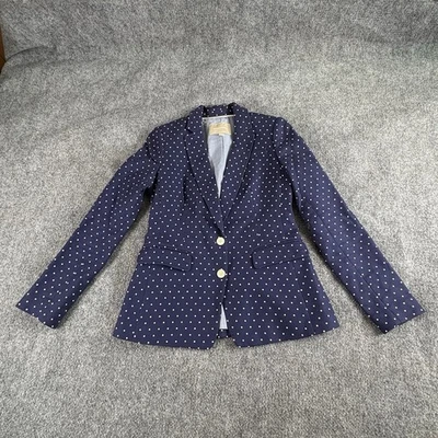 Blazer Banana Republic Mujer 2 Azul Marino Polkadot A Medida Preppy Clásico Minimalista  Foto 1 de 4