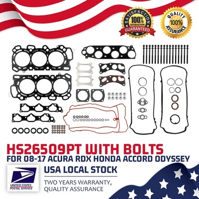 Juego de juntas de culata Direct Fit para Honda Crosstour 2012-2015 OEM + pernos HS26509PT Foto 1 de 4