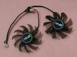 Paire Ventilateurs Ventilateur Refroidisseur pour ASUS GTX 560Ti HD7850 HD7870 FD7010H12S FD8015U12S 75mm - Photo 1/5