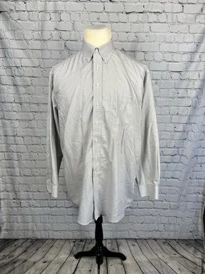 Camisa social masculina Gold Label Roundtree & Yorke 16 1/2-35 com botões cinza, branca - Imagem 1 de 4