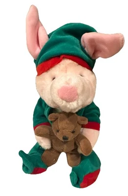 Nightshirt X’mas Piglet 12” Holding Teddy Bear Disney Store Plush - Image 1 of 4