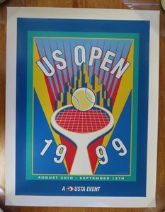 1999 US OPEN TENNIS New York City Poster ANDRE AGASSI Serena Williams WINNERS - Picture 1 of 3