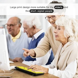 Neu Kabelgebundene Tastatur - Gelbe Große Charakter-Tastatur Für ältere Mensche - Bild 1 von 7