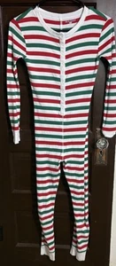 Old Navy Unisex Suit Red White Green Stripe One Piece Size Christmas Youth (10) - Picture 1 of 4