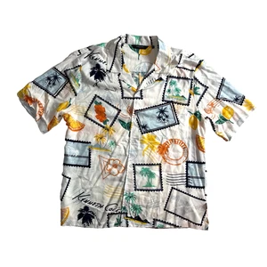 Kenneth Cole Comfort Performance Tropical Print Short Sleeve Shirt X-Large XL - Picture 1 of 10