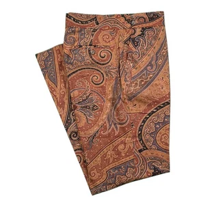 Gurkha Herrenhose 34 braun Paisleymuster Baumwolle flache Vorderseite gerade Passform Hose - Bild 1 von 8