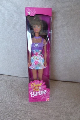 Nuevo 1996 Mattel Flor Divertida Barbie Muñeca Pelo Negro Moda Muñeca En Caja Ojos Azules Foto 1 de 4