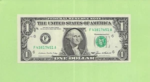 1985 ..UNCIRC $1  F 4381 7451 A  .... 1985 $1  F-A      NICE NOTE        FRN - Picture 1 of 2