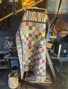 Patchwork Handmade Hand Quilted Baby Crib Quilt 41”x50” Multi!! Color Very Nice! - Picture 1 of 17
