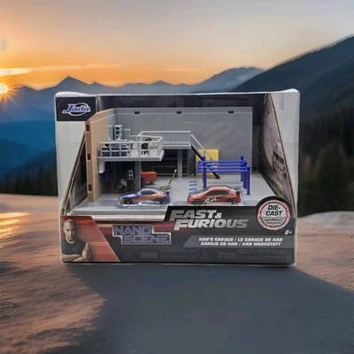 New Jada Toys Nano Scene Fast & Furious Han's Garage W/ Silvia S15/Evo & Parts - Image 1 of 4