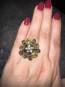 Vintage Heidi Daus "Breathless" Statement Ring Believe Size 8 - Picture 1 of 8