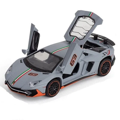 1/32 Diecast Toys Aventador LP780-4 Model Car Grey Lamborghini Toy Car for Kids - Image 1 of 4
