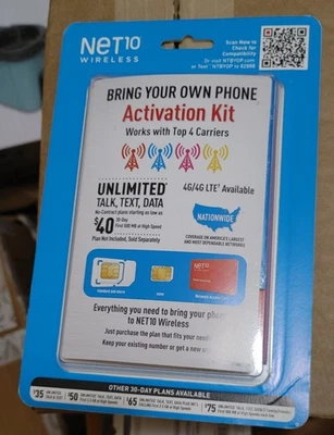 Net10 Wireless Bring Your Own Phone Activation Kit BYOP cellular service New - Image 1 of 2