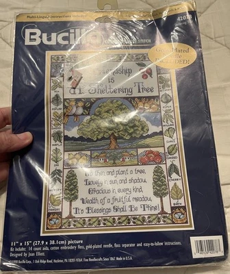 Bucilla Counted Cross Stitch “Sheltering Tree” 42078 1998 NEW - Image 1 of 4