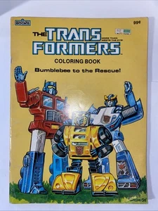 The Transformers Coloring Book Bumble Bee To The Rescue 1984 Marvel Books - Picture 1 of 21