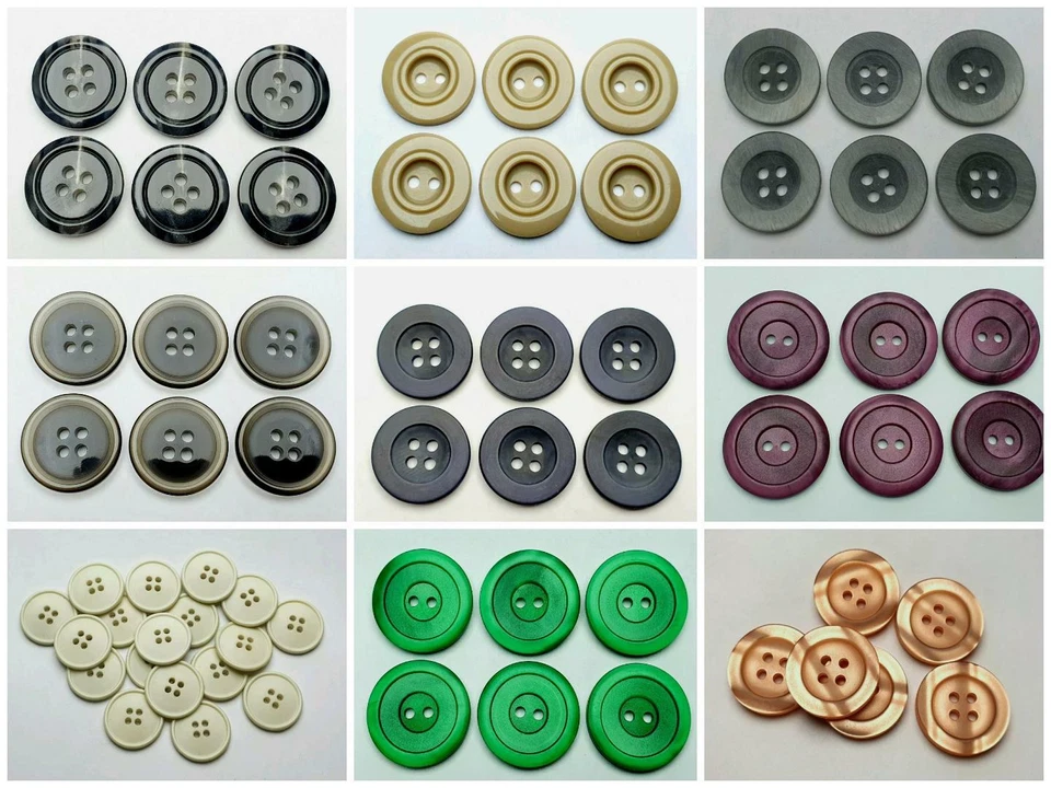 6 Stück Knöpfe Knopf Kunststoff Verschiedene Farben 20mm 2cm Hohe Qualität ☆☆☆☆☆ - Bild 1 von 1