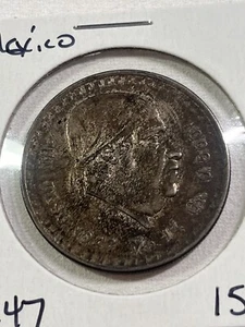 1947 Mexico 1 Peso Silver Coin - Picture 1 of 4