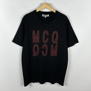 MCQ Alexander McQueen Mens Big Logo Short Sleeve T Shirt Size XL Black Luxury - Picture 1 of 12