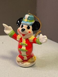 VTG Mickey Mouse The Band Concert Ceramic Christmas Ornament Walt Disney JAPAN