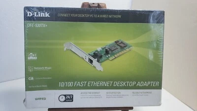 D-Link DFE-530TX+ 10/100Mbps Fast Ethernet PCI Adapter for PC Macintosh Win XP - Image 1 of 4