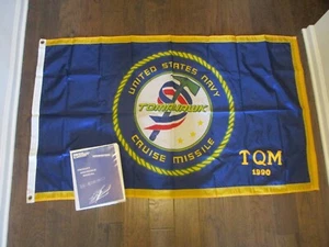 *RARE TOMAHAWK CRUISE MISSILE UNITED STATES NAVY TQM 1990 FLAG (3x5)+USBI BINDER - Picture 1 of 20