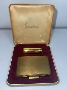 Vintage England Stratton Powder Compact & Lipstick Holder Boxed Set (614a) - Picture 1 of 5