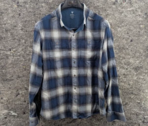 Kuhl Shirt Men XL Blue Gray Plaid Law Flannel Long Sleeve Soft Warm Hike Outdoor - Picture 1 of 13