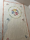 Handcrafted Crocheted & Embroidered Table Runner/Dresser Scarf Cottage