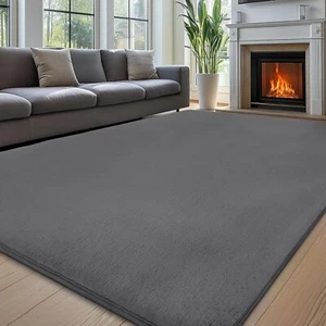 Rabbit Fur Rug Soft Thick Large Anti Slip Fluffy Rugs Living Room Bedroom Carpet - Picture 1 of 17