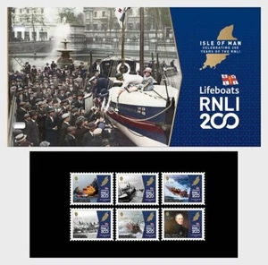 iom 2024 man boat ship 200 year RNLI 1824 William Hillary harbour port 6v  PACK - Picture 1 of 1