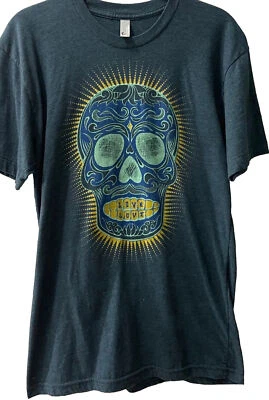 American Apparel T-Shirt Womens Medium Shining Skull Blue Short Sleeve Love Love - Image 1 of 4