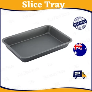 Steel Non-Stick Rectangular Slice Tray Baking Oven Tray Roasting Cooking PTFE fr - Picture 1 of 4