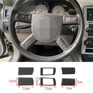 Carbon Steering Wheel Button Trim For Dodge Charger 2006-10 /Chrysler 300C 04-09 - Bild 1 von 10