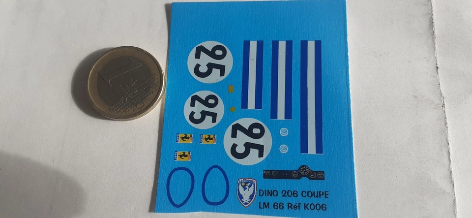 decals43.com  decalcomanie déco 1/43 ferrari 206 coupé lm le mans 1966 - Photo 1/1