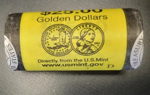 2002 P & D Sacagawea Dollar Mint issued Roll Set Cover
