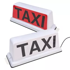 13" 34CM LED MAGNETIC TAXI ROOF SIGN LIGHT WHITE TAXI METER CAB LIGHT UK LEGAL - Picture 1 of 4